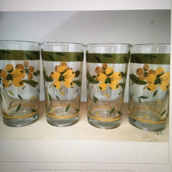 Federal Glass Other - 70’s glassware 4 avocado green and harvest gold